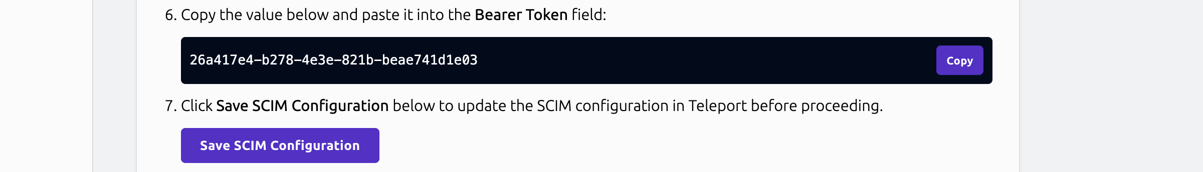 Generate SCIM token